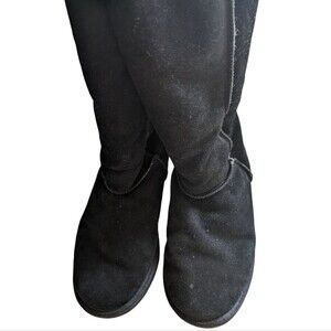Emu Wool Black Suede Tall Winter Boots Size 10